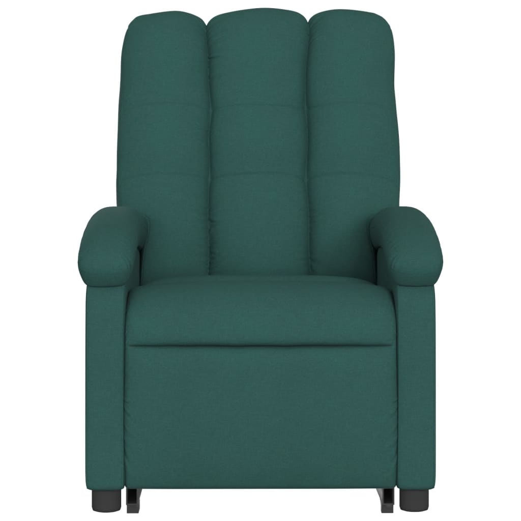 vidaXL Sillón eléctrico reclinable elevable de tela verde oscuro