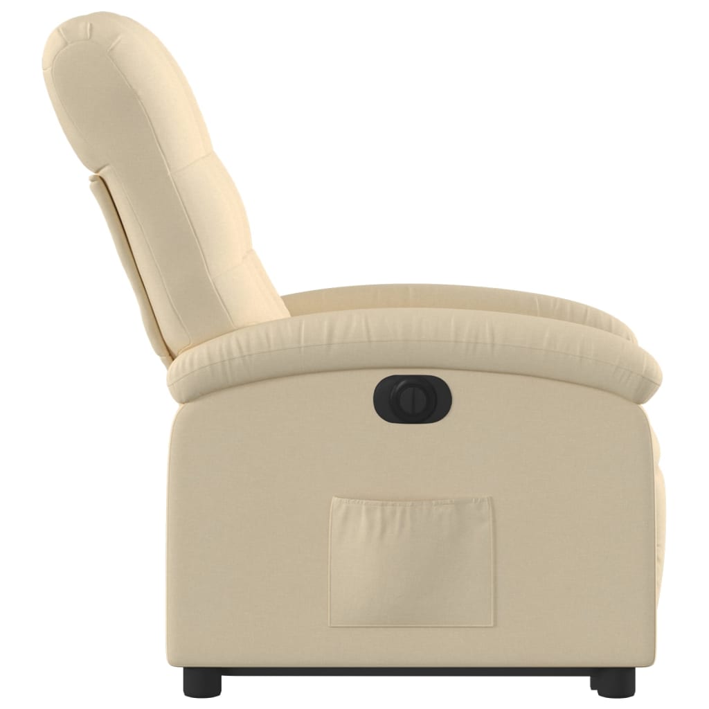 vidaXL Sillón eléctrico reclinable elevable de tela color crema