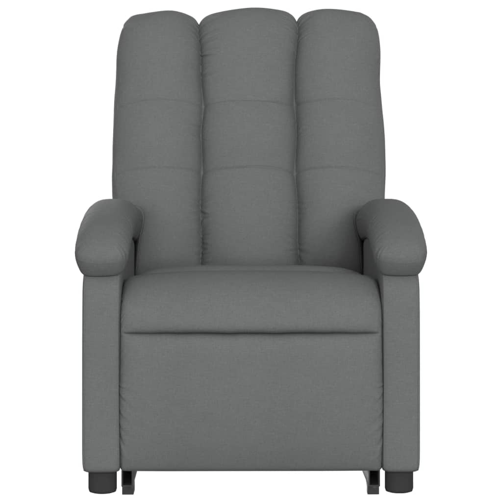 vidaXL Sillón de masaje eléctrico reclinable elevable tela gris oscuro