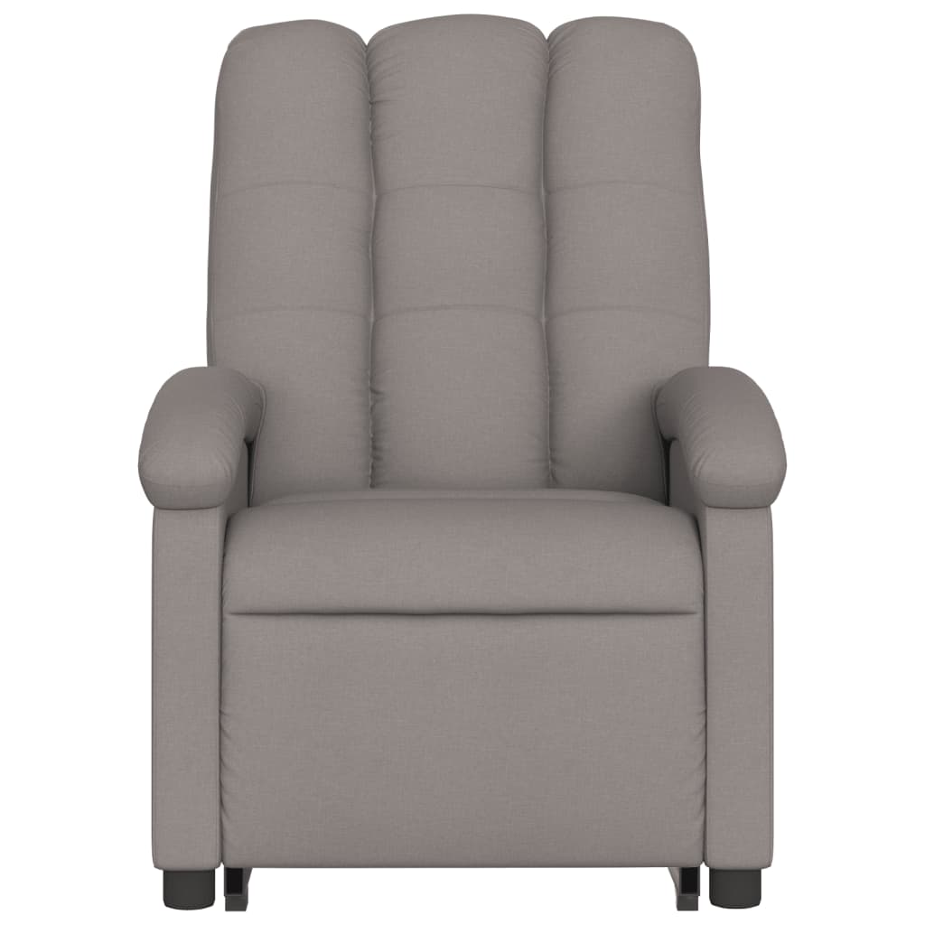 vidaXL Sillón de masaje eléctrico reclinable elevable tela taupé