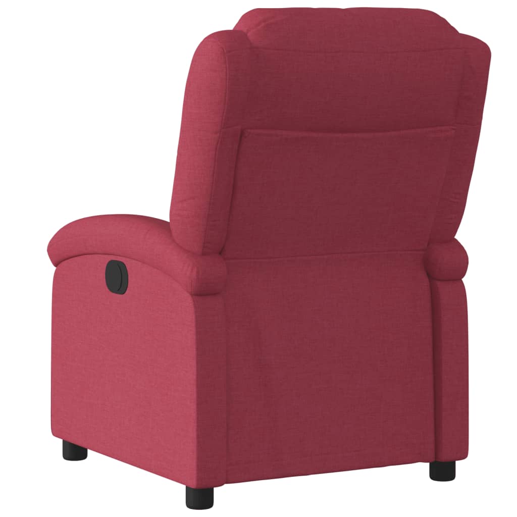 vidaXL Sillón reclinable eléctrico tela rojo tinto