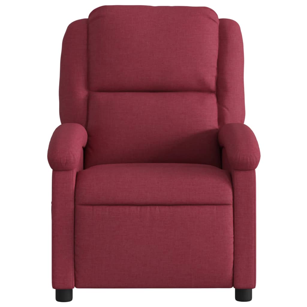 vidaXL Sillón reclinable eléctrico tela rojo tinto