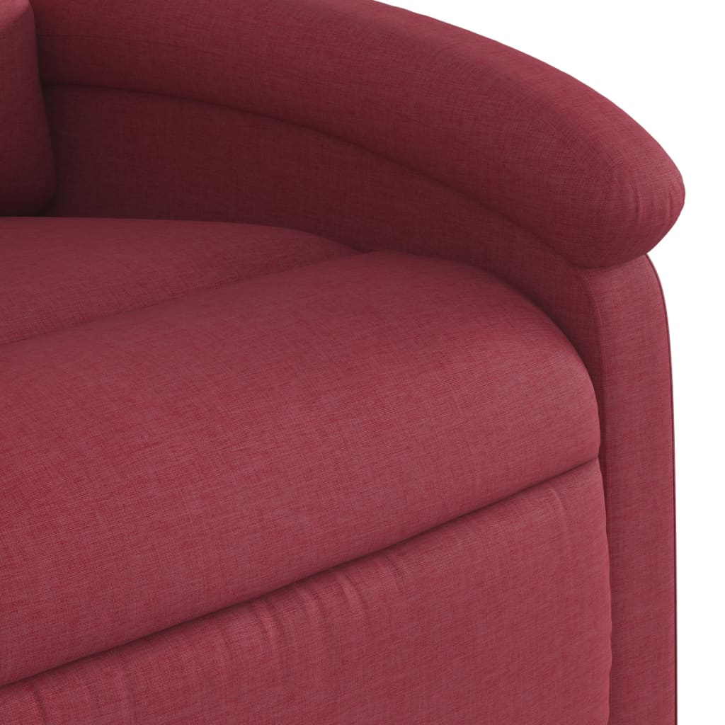 vidaXL Sillón reclinable eléctrico tela rojo tinto