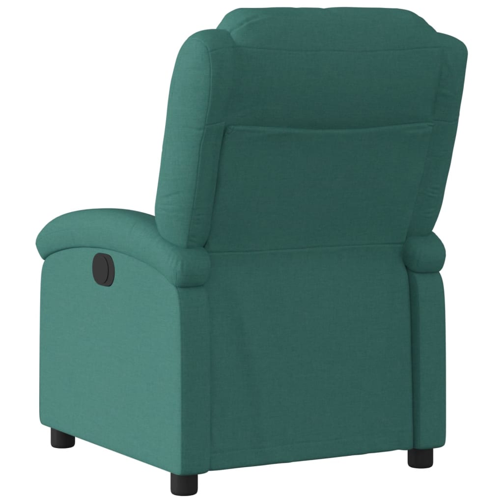 vidaXL Sillón reclinable eléctrico tela verde oscuro