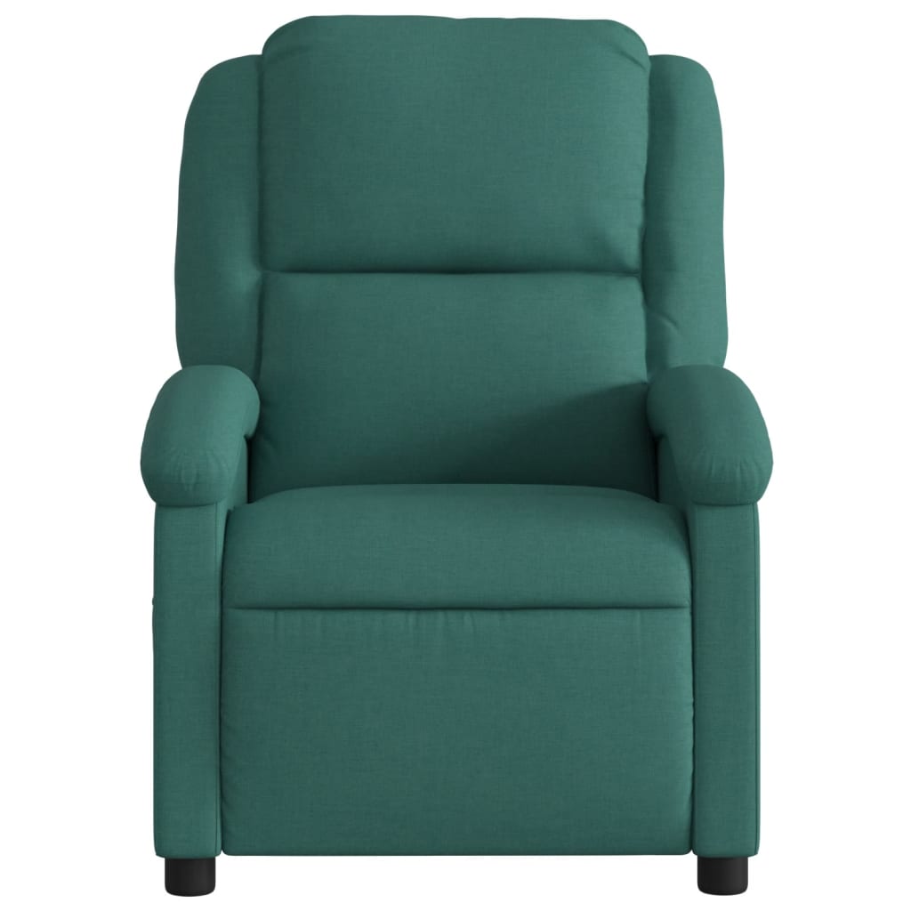 vidaXL Sillón reclinable eléctrico tela verde oscuro