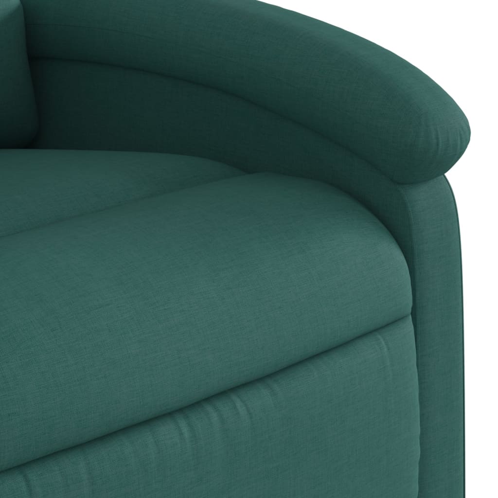 vidaXL Sillón reclinable eléctrico tela verde oscuro