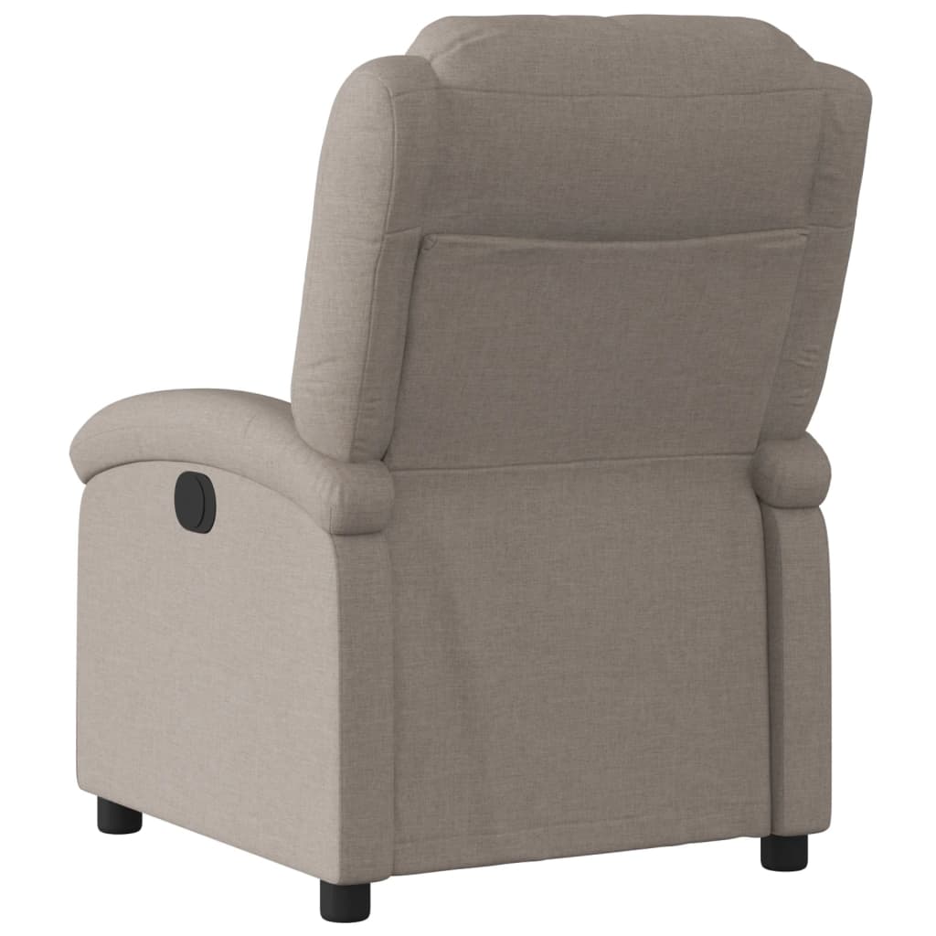 vidaXL Sillón reclinable eléctrico tela gris taupé