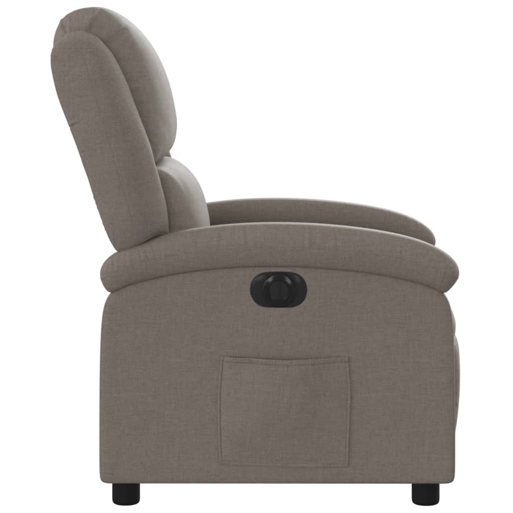 vidaXL Sillón reclinable eléctrico tela gris taupé