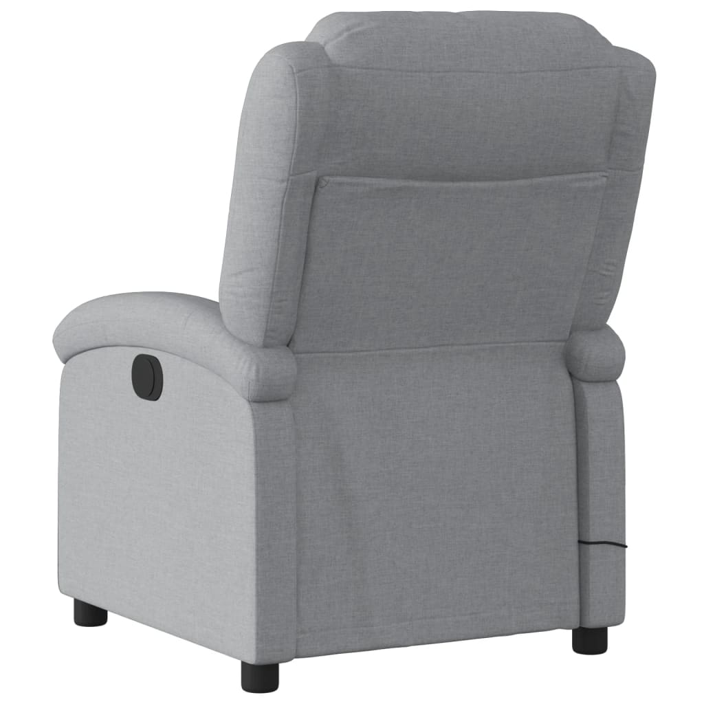 vidaXL Sillón reclinable de masaje eléctrico tela gris claro