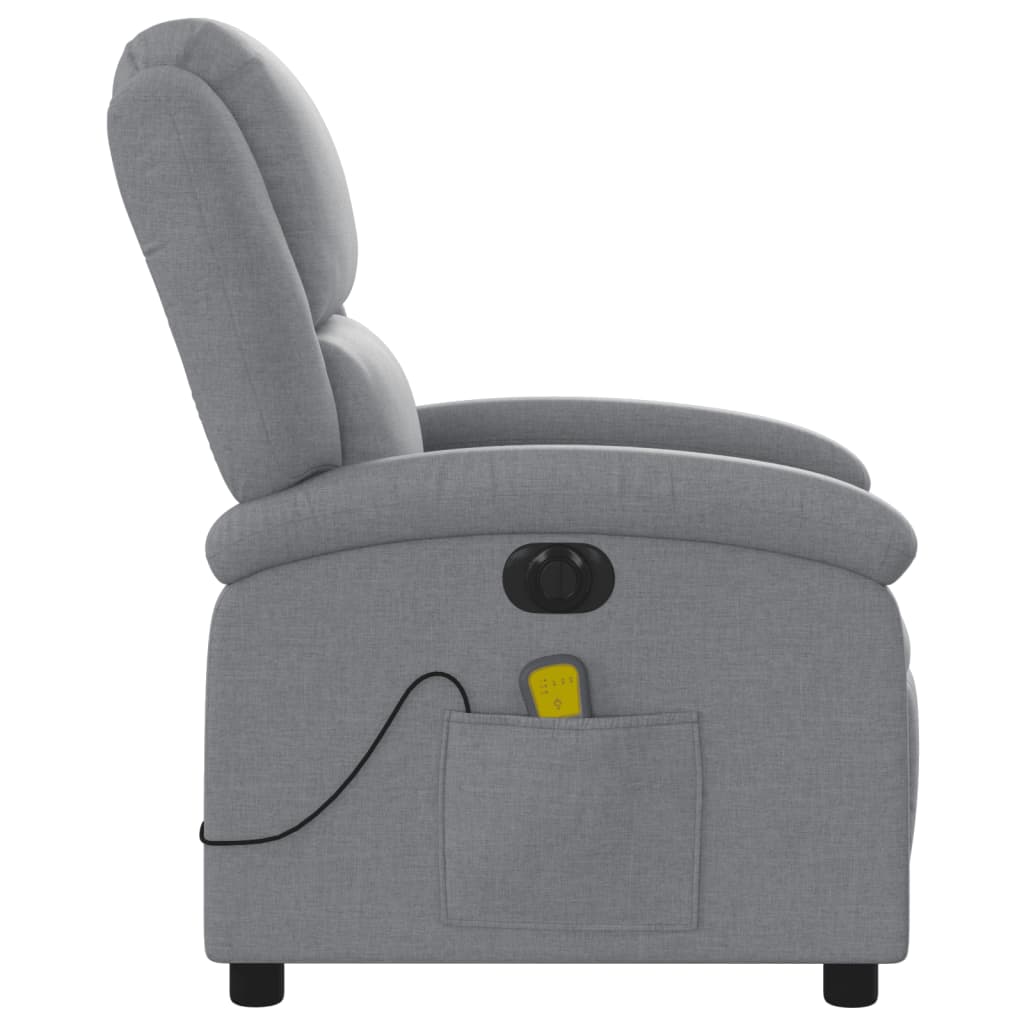 vidaXL Sillón reclinable de masaje eléctrico tela gris claro