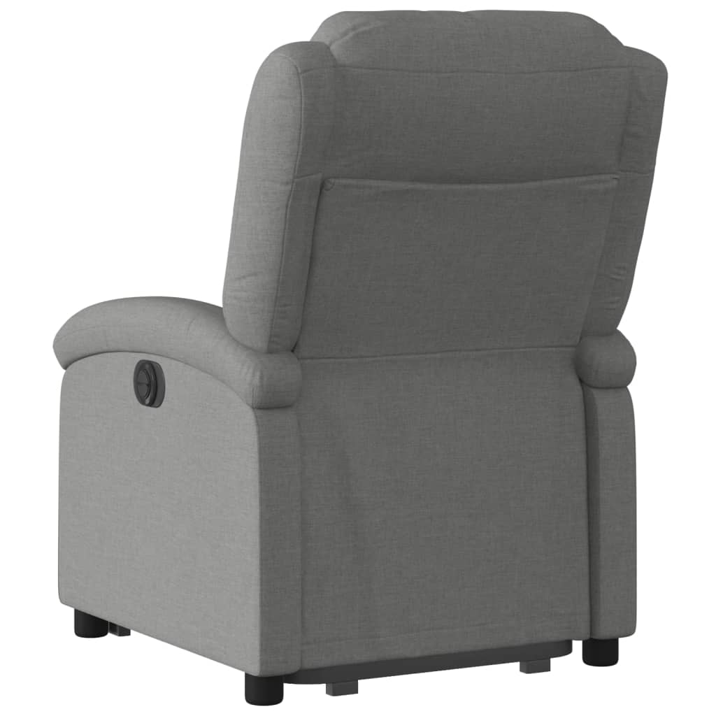 vidaXL Sillón reclinable elevable de tela gris oscuro