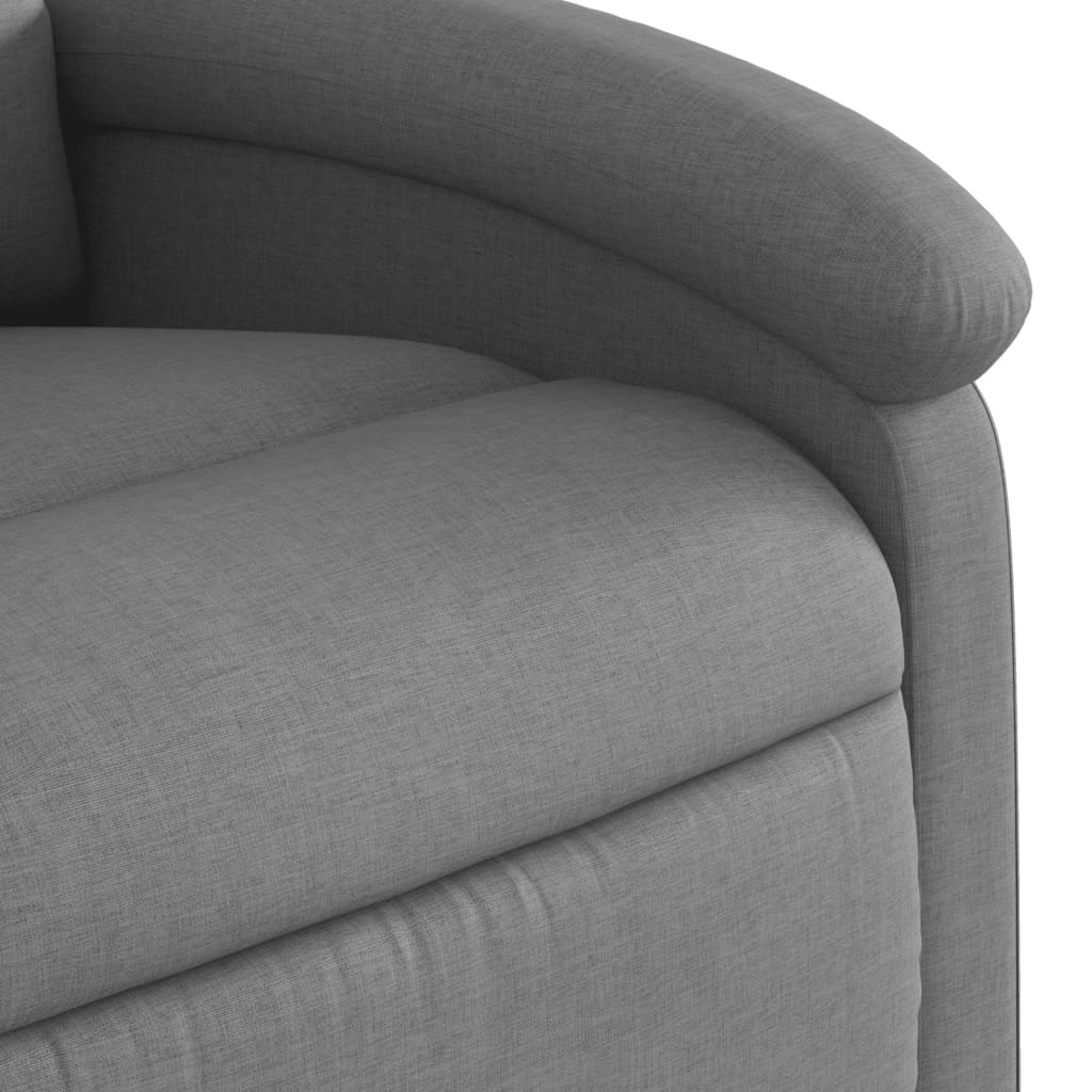 vidaXL Sillón reclinable elevable de tela gris oscuro