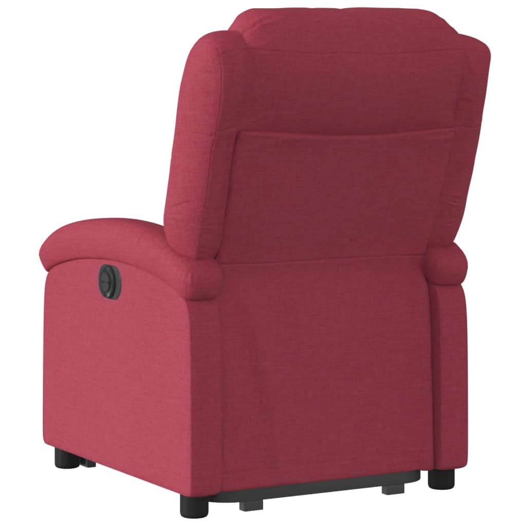 vidaXL Sillón reclinable elevable tela rojo tinto