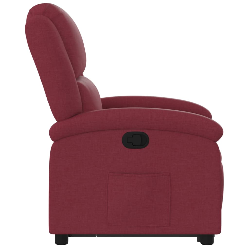 vidaXL Sillón reclinable elevable tela rojo tinto