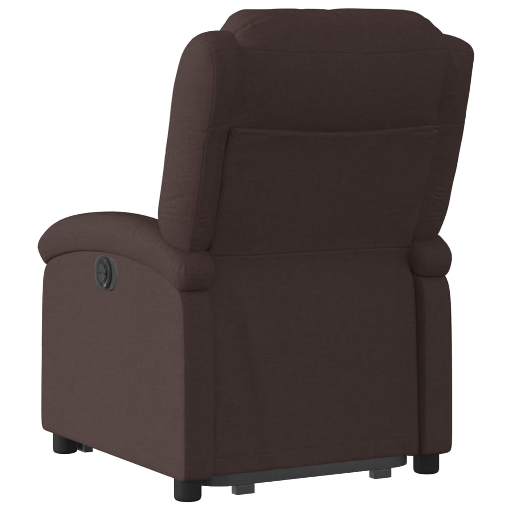 vidaXL Sillón reclinable elevable tela marrón oscuro