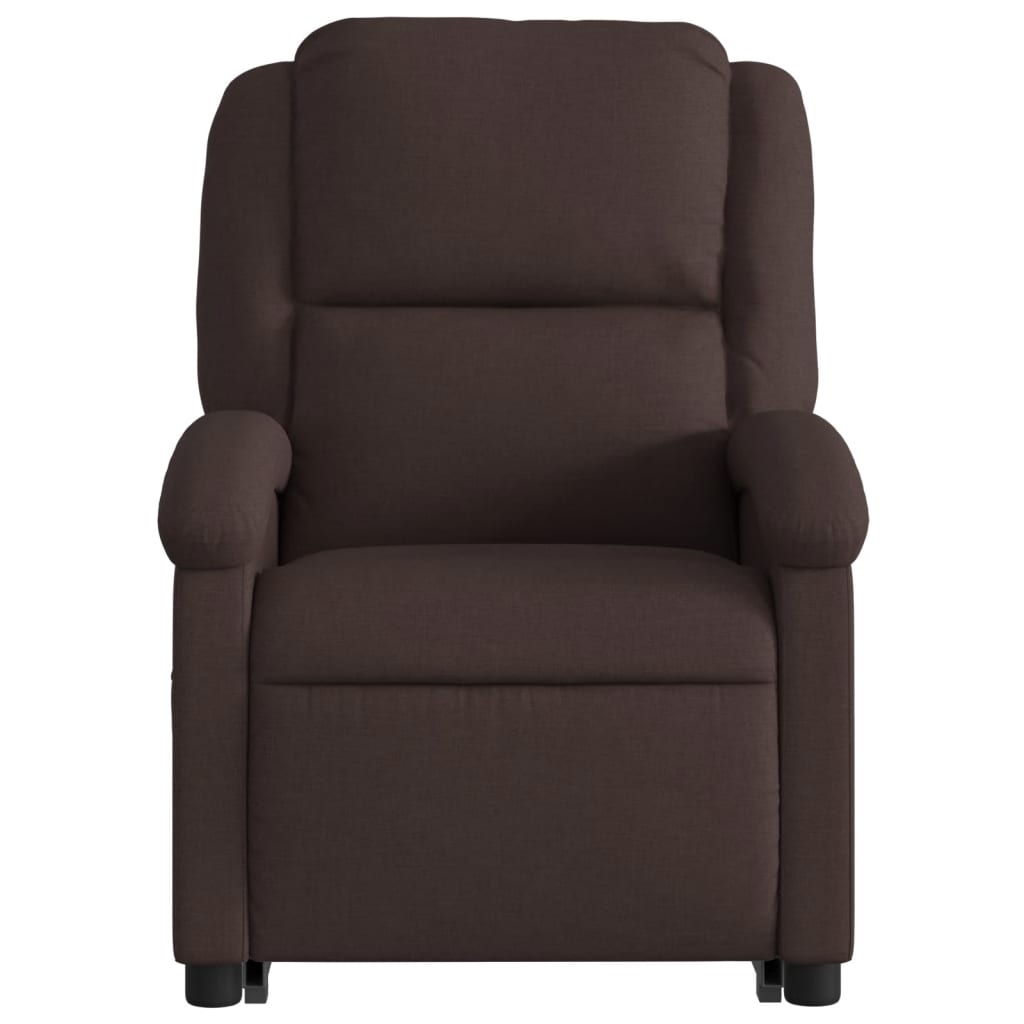 vidaXL Sillón reclinable elevable tela marrón oscuro