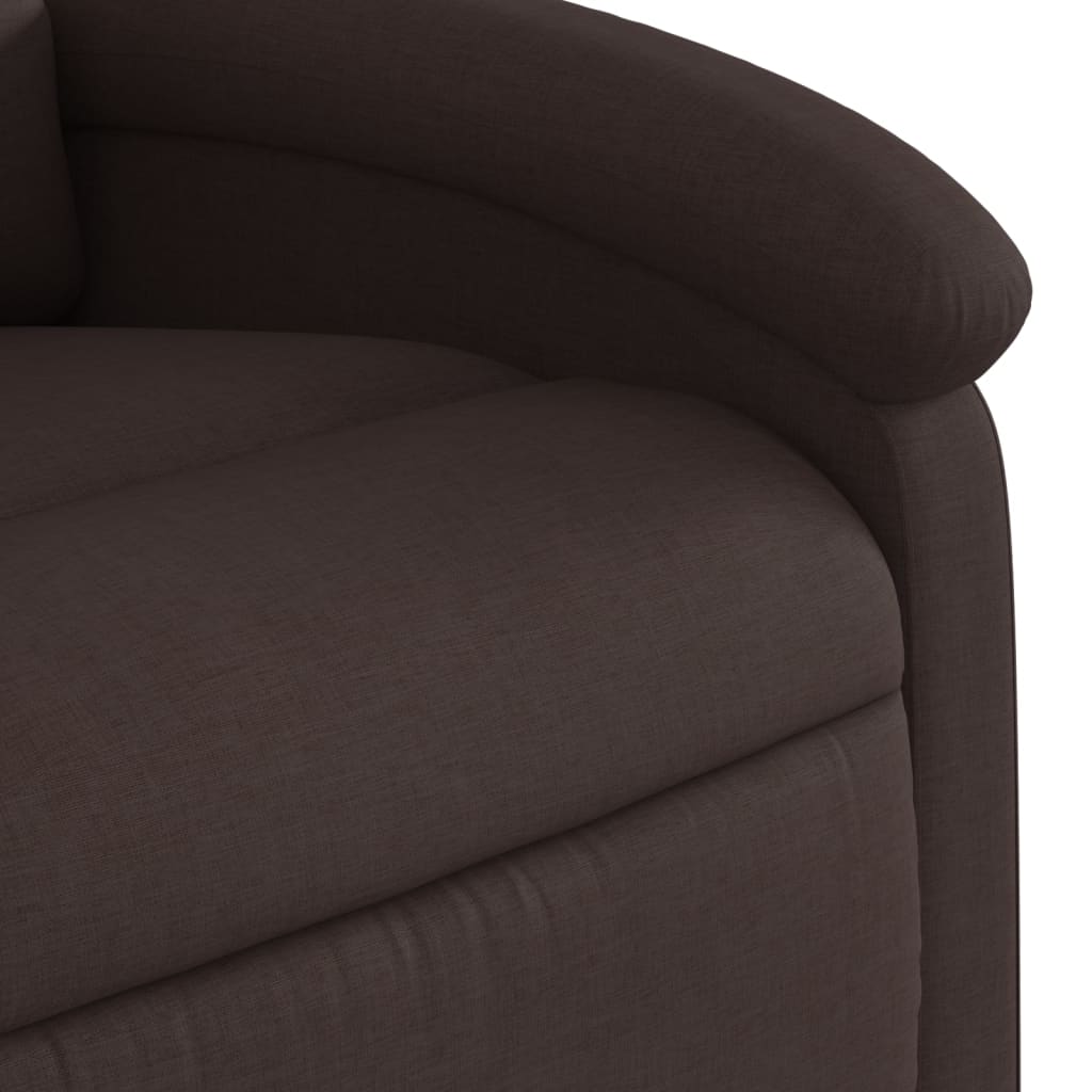 vidaXL Sillón reclinable elevable tela marrón oscuro