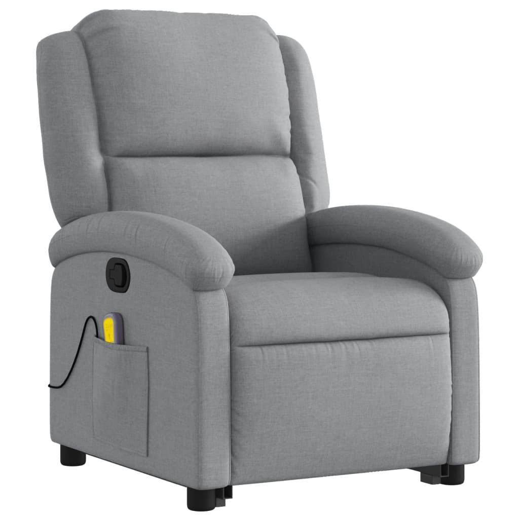 vidaXL Sillón de masaje reclinable de pie de tela gris claro