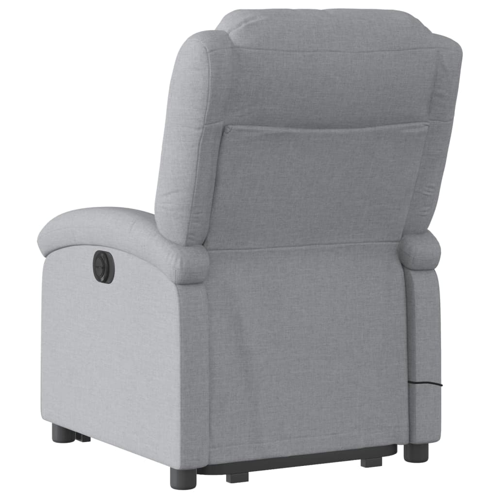 vidaXL Sillón de masaje reclinable de pie de tela gris claro