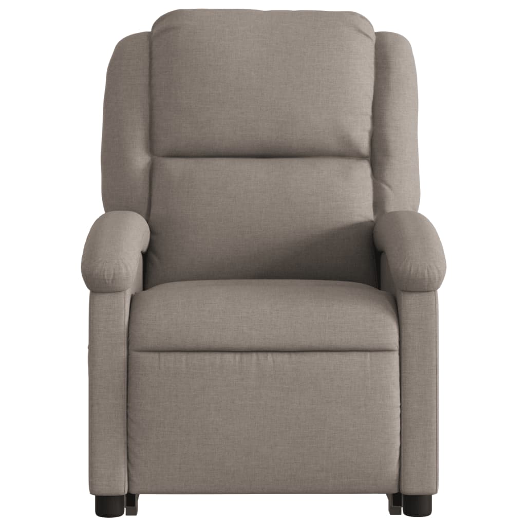 vidaXL Sillón reclinable de masaje elevable tela gris taupé