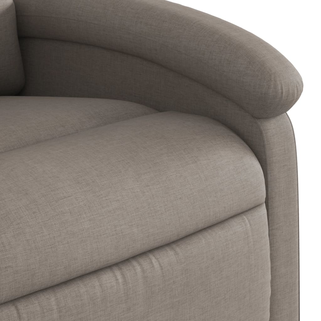 vidaXL Sillón reclinable de masaje elevable tela gris taupé