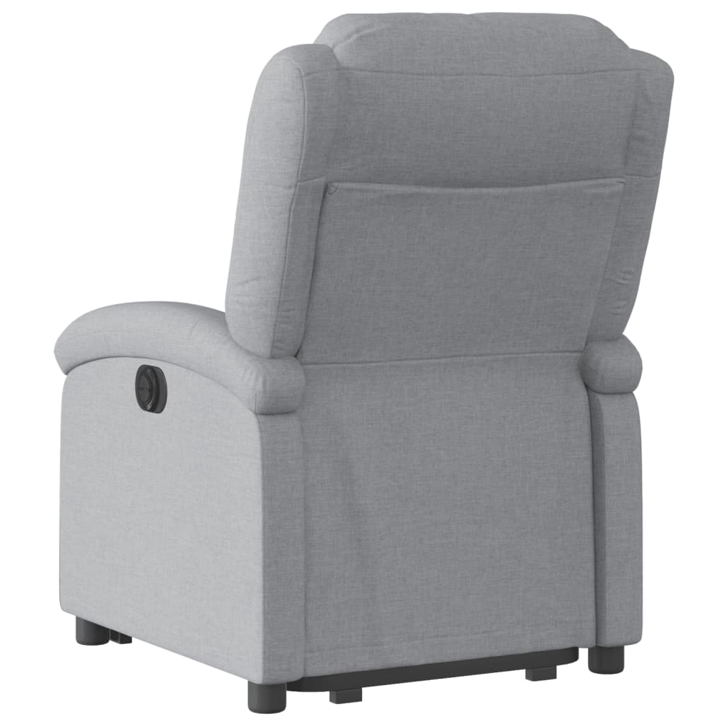 vidaXL Sillón eléctrico reclinable elevable de tela gris claro