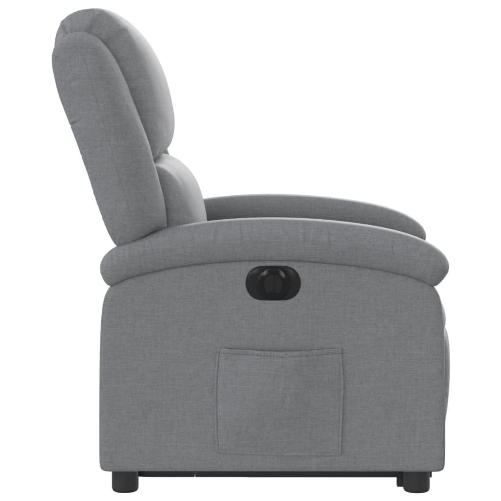 vidaXL Sillón eléctrico reclinable elevable de tela gris claro