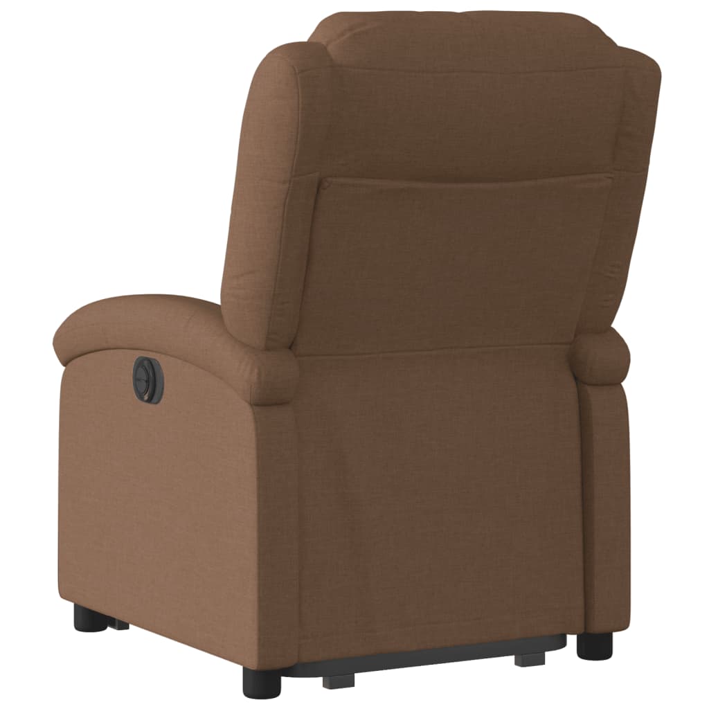 vidaXL Sillón eléctrico reclinable elevable de tela marrón