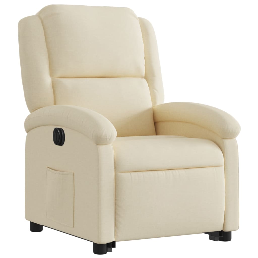 vidaXL Sillón eléctrico reclinable elevable de tela color crema