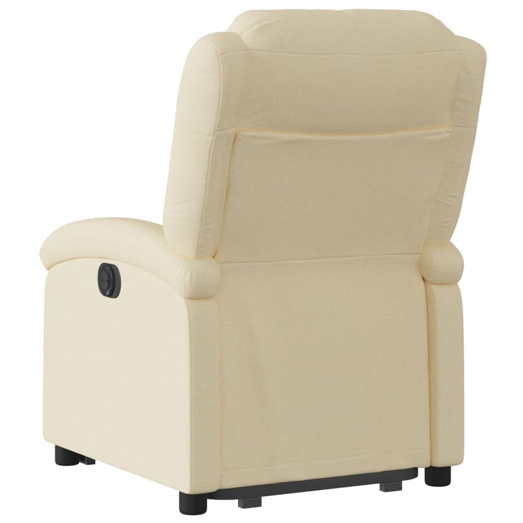 vidaXL Sillón eléctrico reclinable elevable de tela color crema