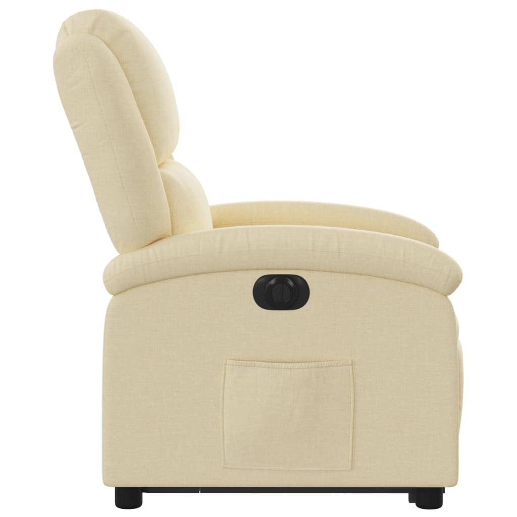 vidaXL Sillón eléctrico reclinable elevable de tela color crema