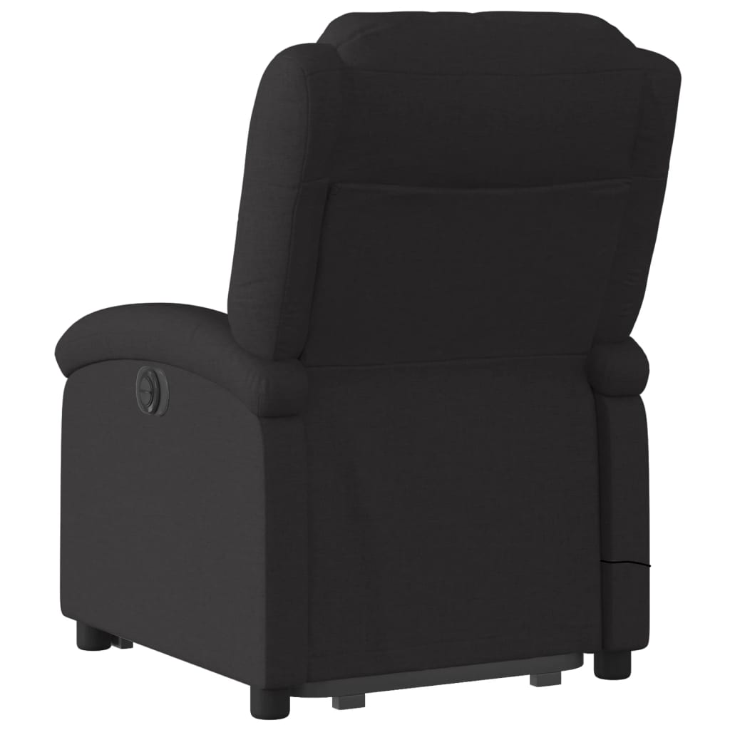 vidaXL Sillón de masaje eléctrico reclinable elevable tela negro