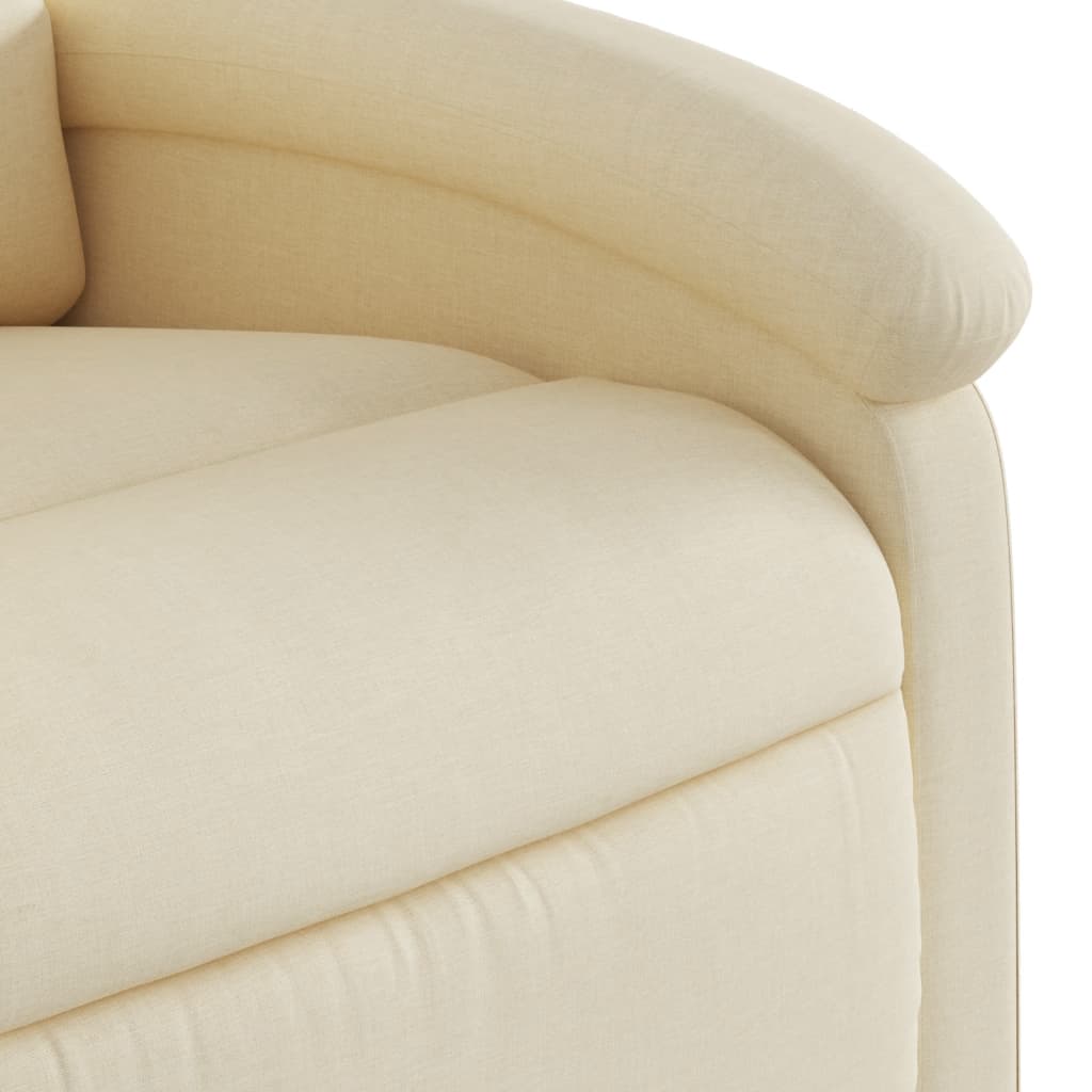 vidaXL Sillón de masaje eléctrico reclinable elevable tela crema