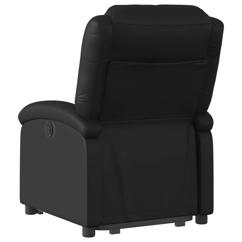 vidaXL Sillón reclinable elevable cuero artificial negro