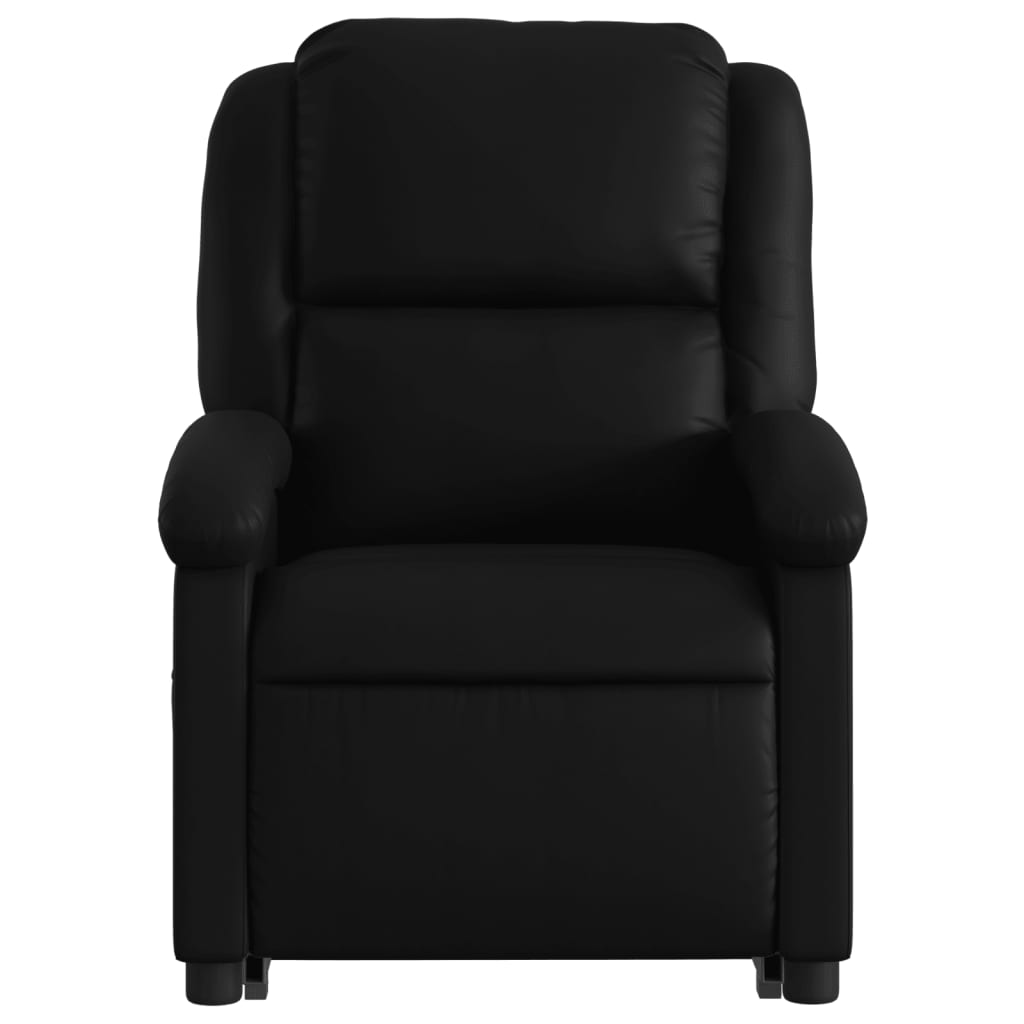 vidaXL Sillón reclinable elevable cuero artificial negro