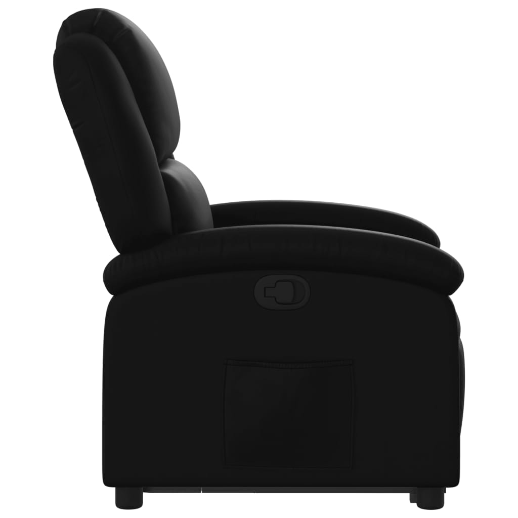 vidaXL Sillón reclinable elevable cuero artificial negro