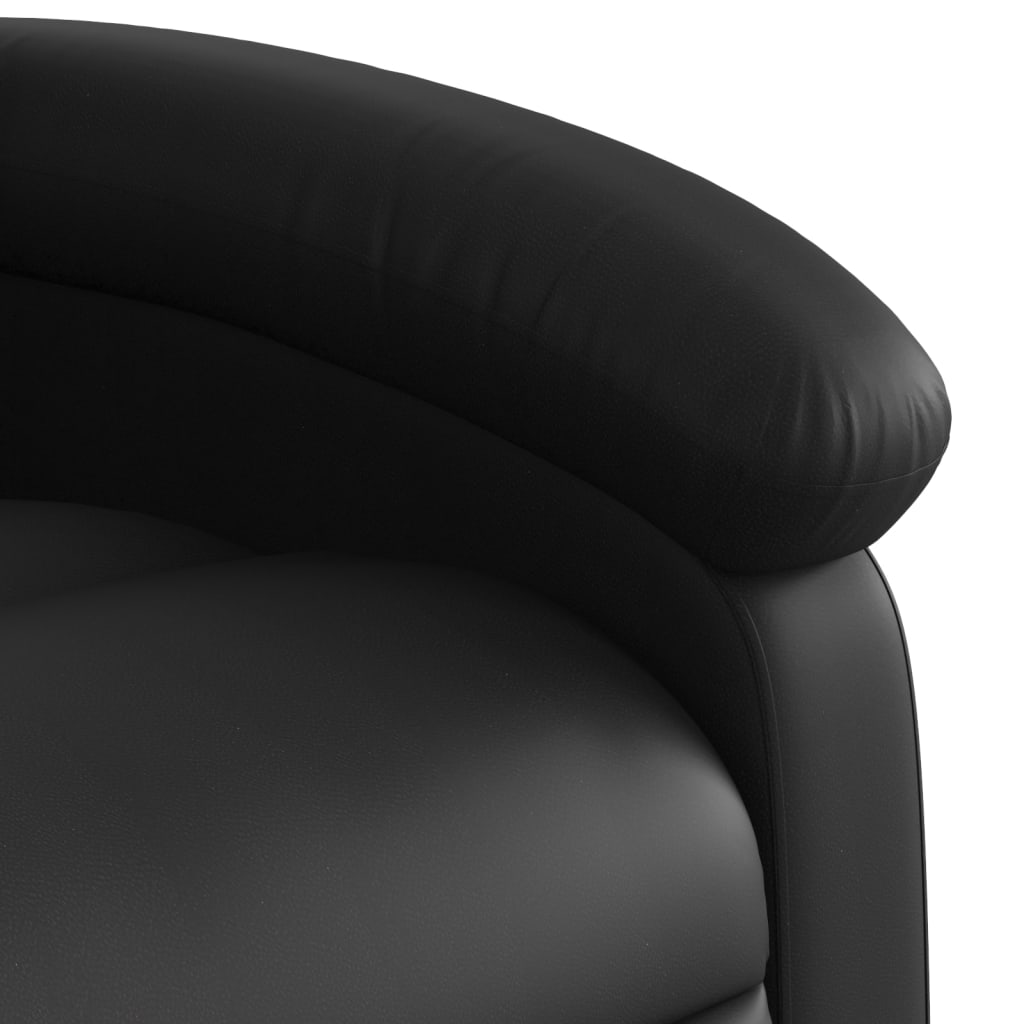 vidaXL Sillón reclinable elevable cuero artificial negro