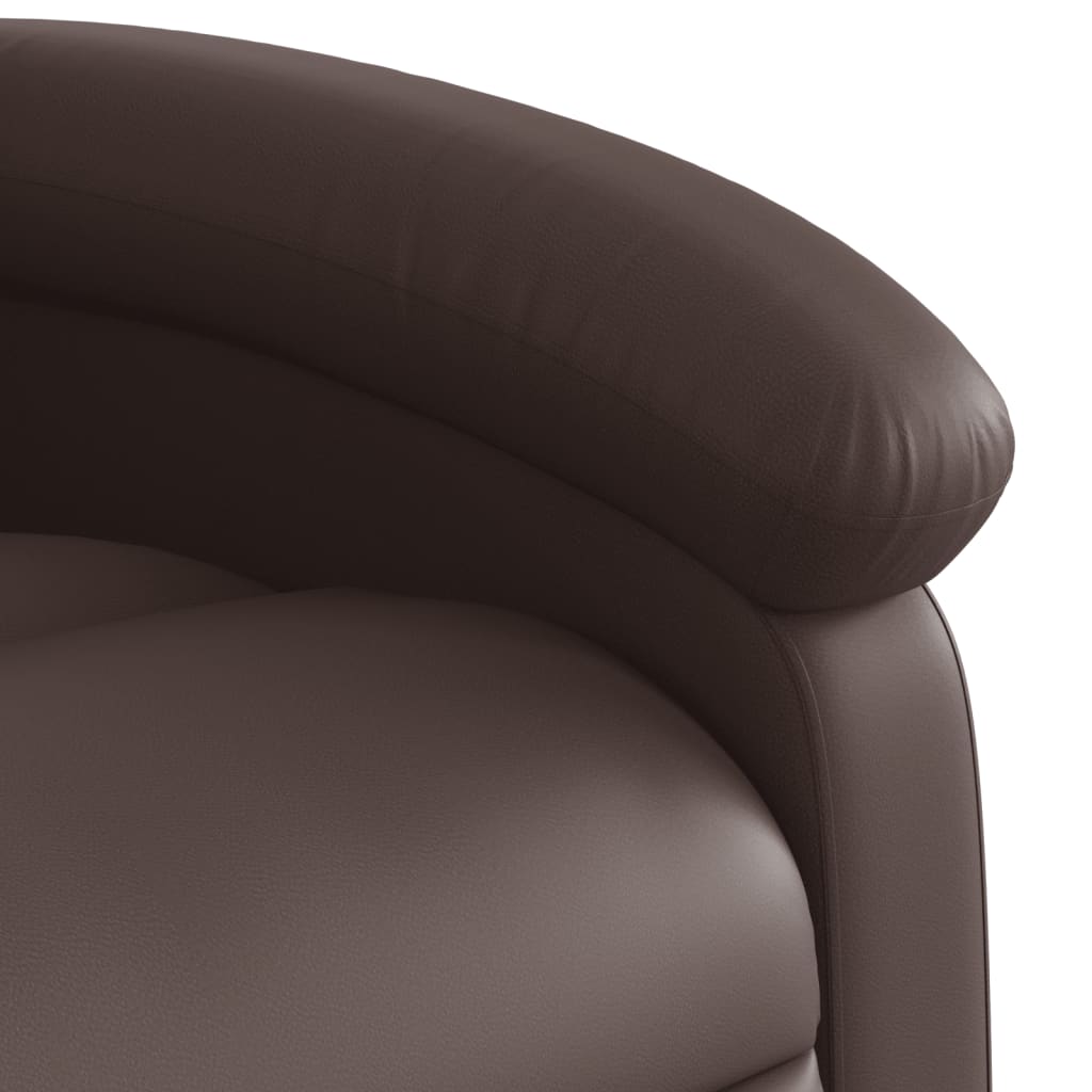 vidaXL Sillón reclinable de masaje de pie de cuero sintético marrón