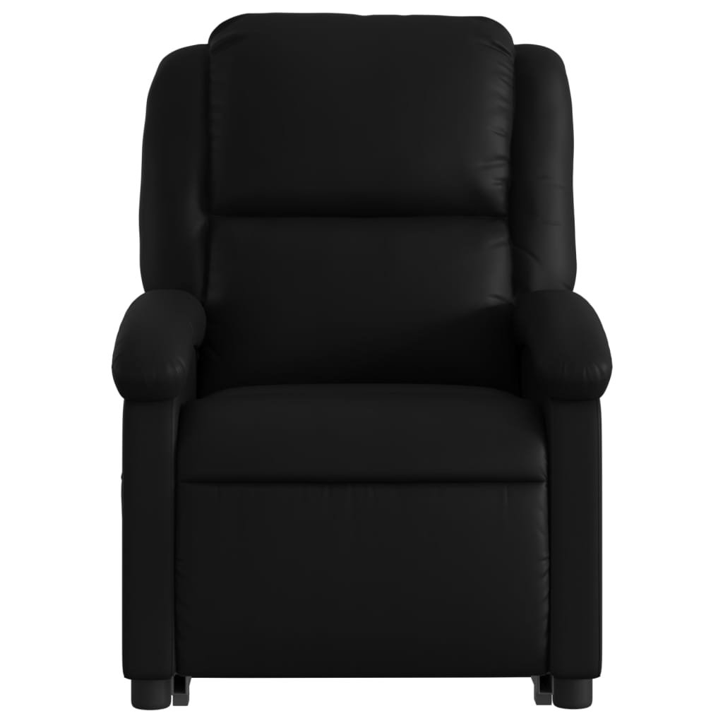 vidaXL Sillón reclinable elevable eléctrico de cuero sintético negro