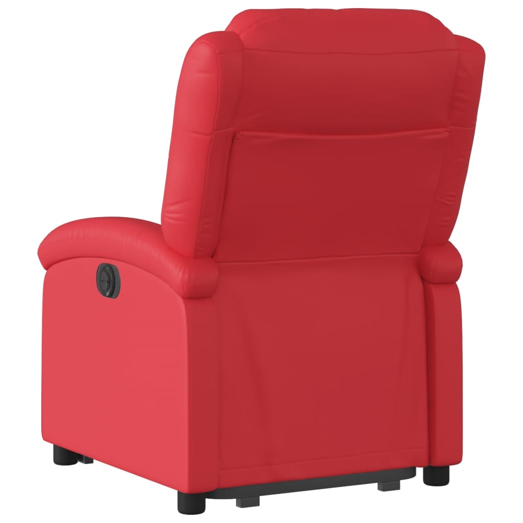 vidaXL Sillón elevable eléctrico cuero artificial rojo