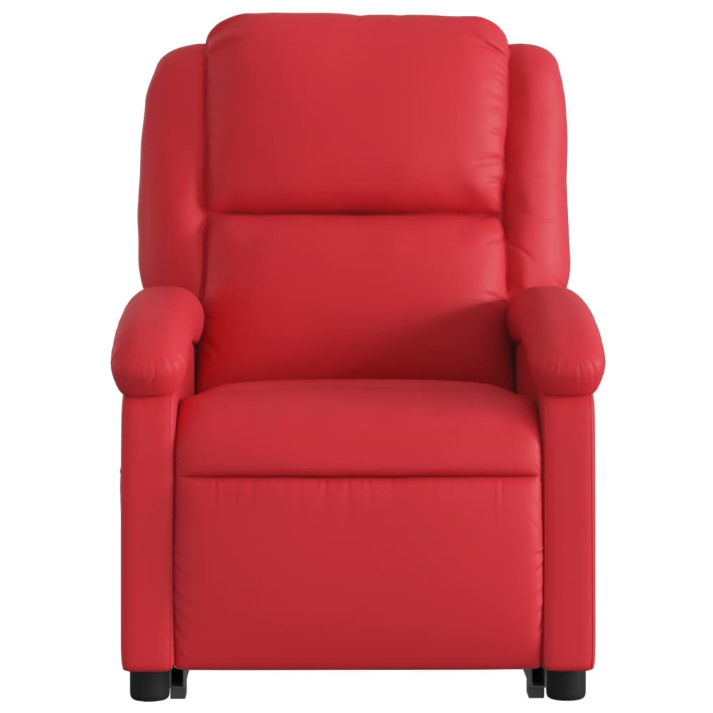 vidaXL Sillón elevable eléctrico cuero artificial rojo