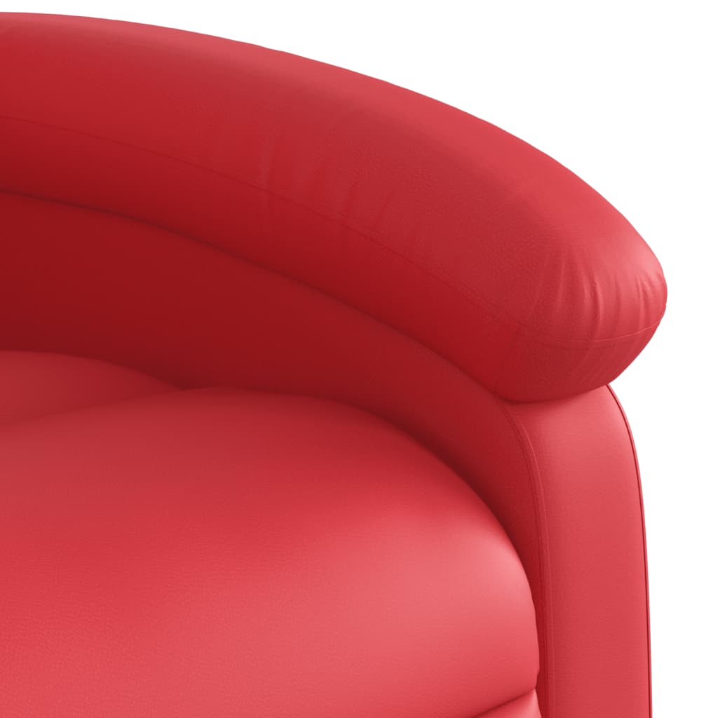 vidaXL Sillón elevable eléctrico cuero artificial rojo