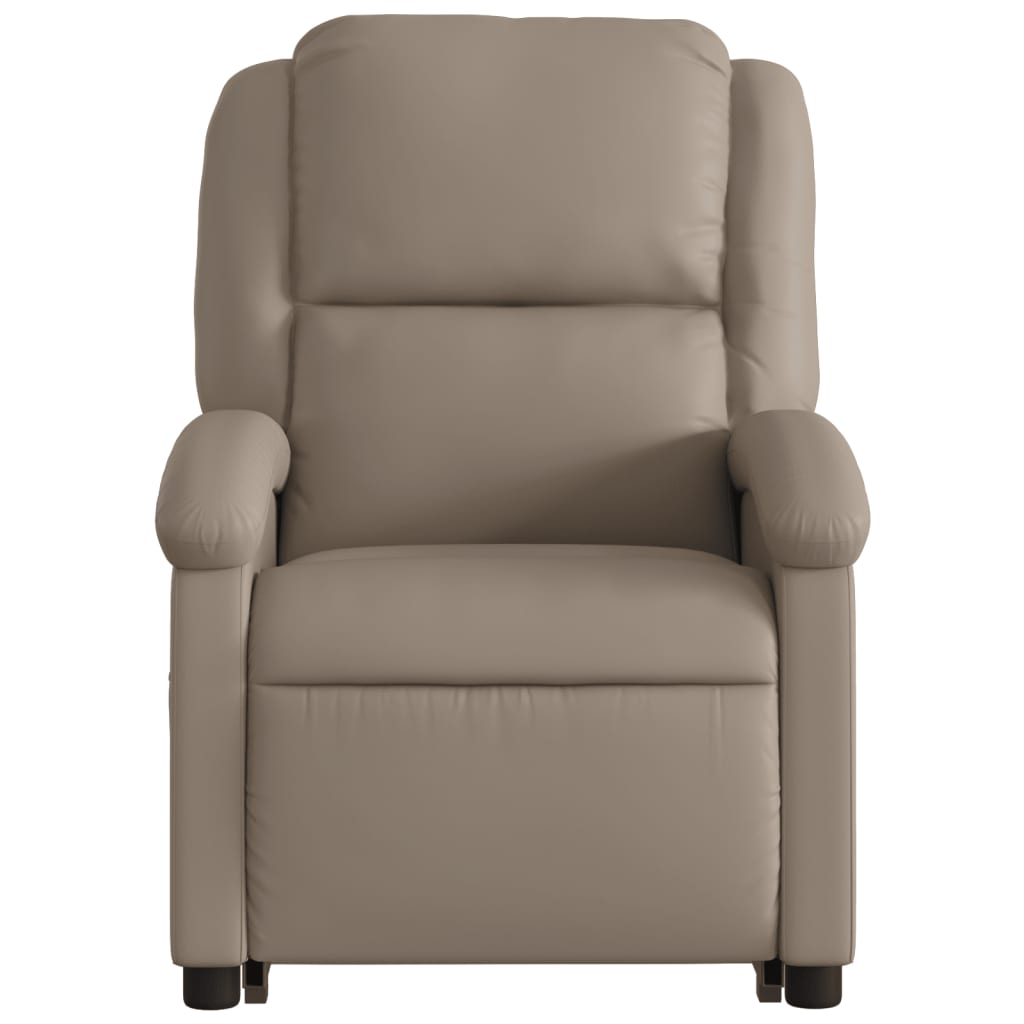 vidaXL Sillón reclinable de masaje eléctrico cuero sintético capuchino