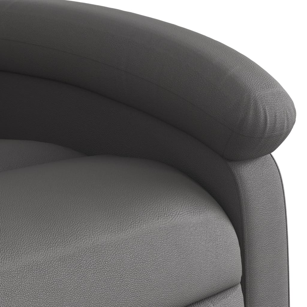 vidaXL Sillón reclinable de masaje eléctrico cuero auténtico gris