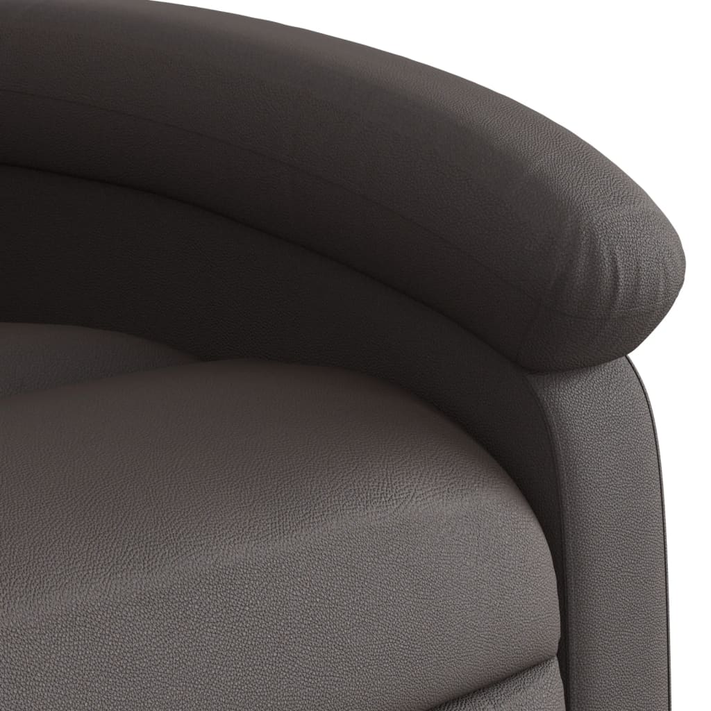 vidaXL Sillón reclinable elevable cuero auténtico marrón oscuro