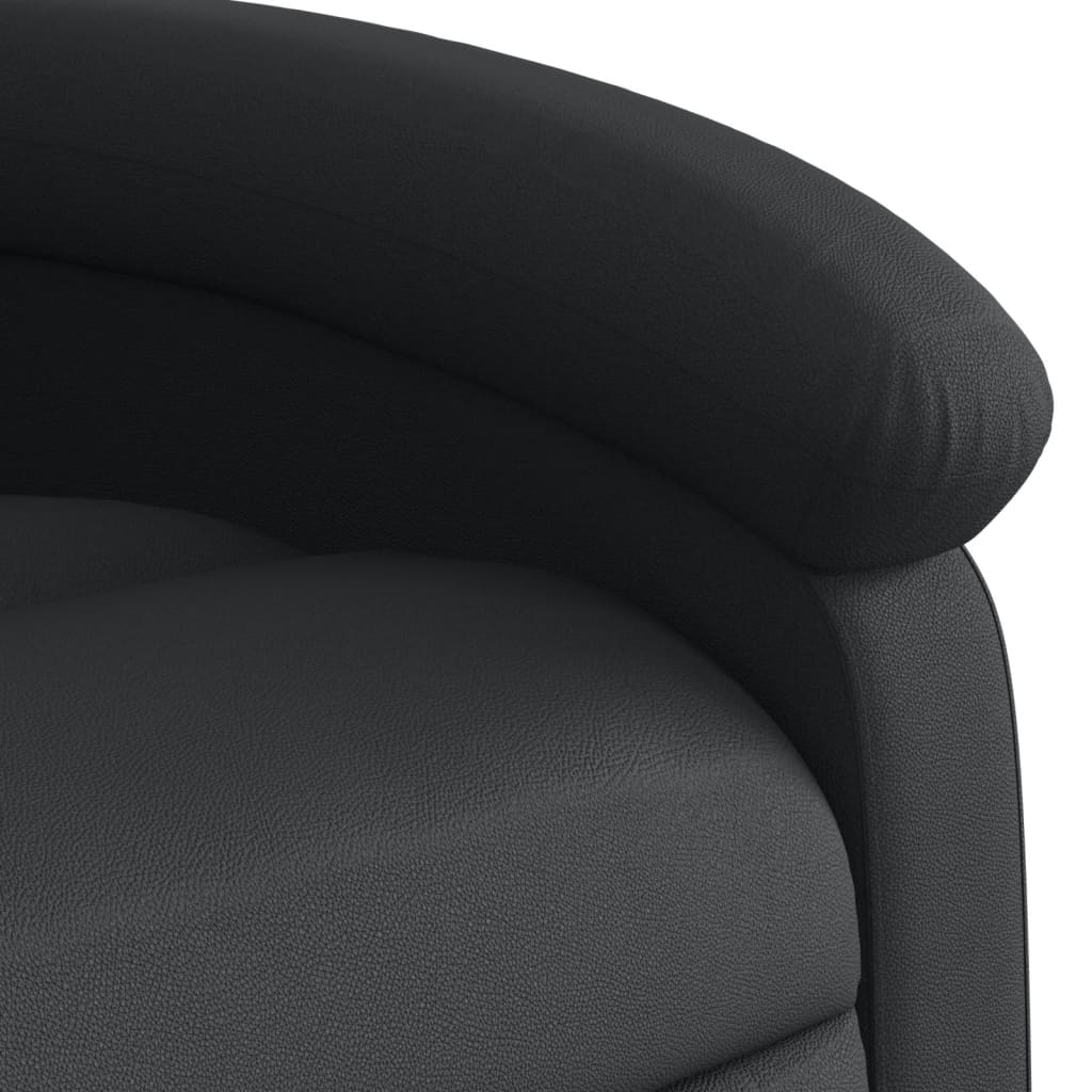 vidaXL Sillón reclinable de masaje elevable cuero auténtico negro