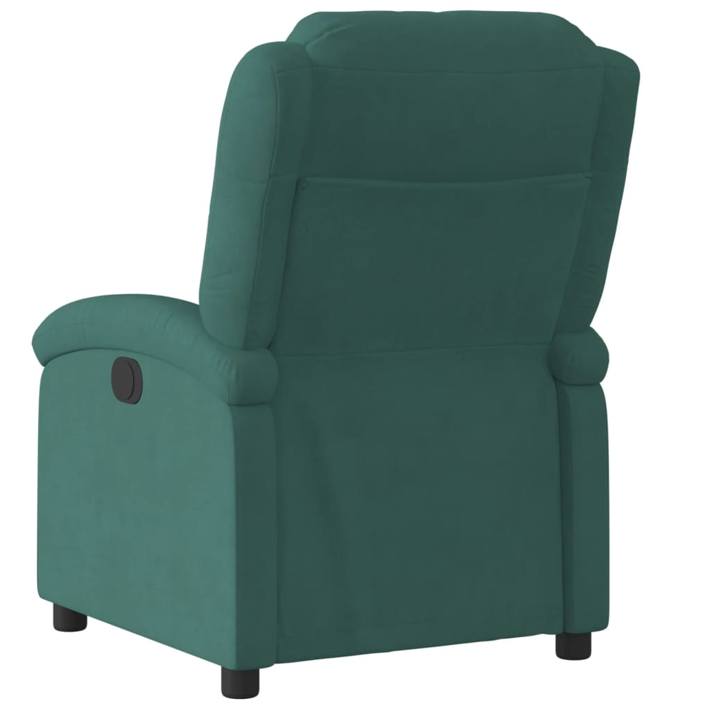 vidaXL Sillón reclinable eléctrico de terciopelo verde oscuro