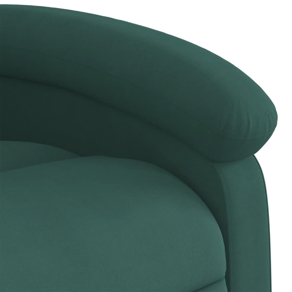 vidaXL Sillón reclinable eléctrico de terciopelo verde oscuro