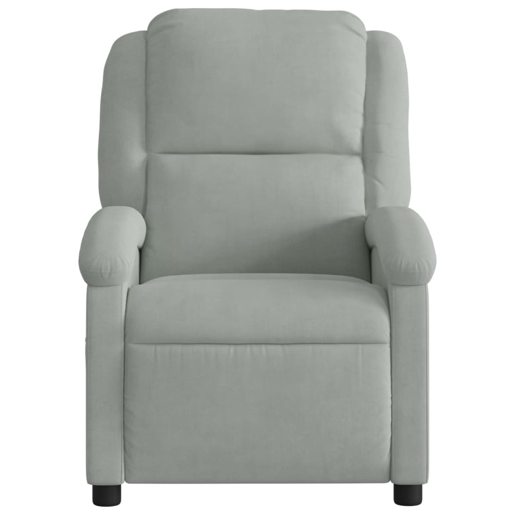 vidaXL Sillón reclinable de masaje eléctrico terciopelo gris claro