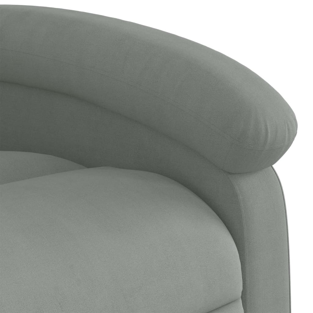 vidaXL Sillón reclinable de masaje eléctrico terciopelo gris claro